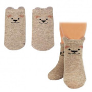 Bavlněné ponožky Pejsek 3D - hnědé - 1 pár