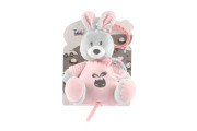 Zajíc natahovací hrací strojek plyš růžový