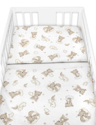 Sada do postýlky Mantinel s povlečením, 3D sada - Malý Medvídek, bílá/béžová Baby Nellys