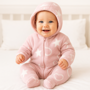 Zimní kombinéza s kapucí wellsoft svítící ve tmě Baby Service růžová