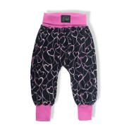 Dětské tepláky s vysokým pasem Grafitové srdce - tmavě modrá Esito