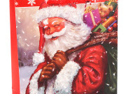 Vánoční dárková taška s glitry 18 x 23 x 8 cm Santa 1