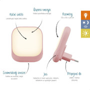 Socket noční světlo do zásuvky se senzorem soumraku Zazu