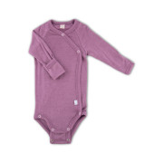 Kojenecké body merino vlna Mauve s rukavičkami PoPoLiNi