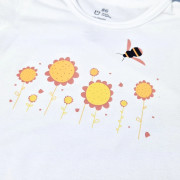 Tričko tenké KR obrázek Outlast® UV 50+ bílá/kytky 