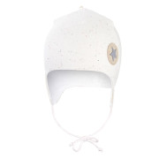 Čepice podšitá zavazovací Outlast® Krémová barevné tečky/bílá káva