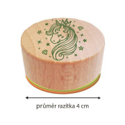 Dětská dřevěná razítka Aladine Stampo BAMBINO, 8 ks - Jednorožci