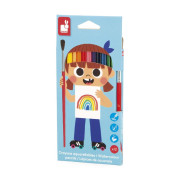 Colorino Akvarelové barevné pastelky a štětec 12 barev Janod