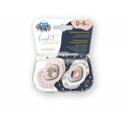 Silikonová šidítka symetrická set Light touch NEON LOVE růžové