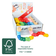 Červ/housenka kloubový dřevo 16 cm