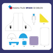 Magnetická stavebnice Space 32 dílů