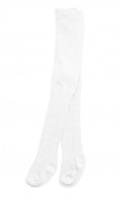 Dětské punčocháče bavlněné s žakárovým vzorem, bílé