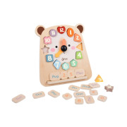 Výukové hodiny medvěd - vkládačka dřevěné 26x29x5 cm 
