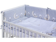 Dětská postýlka Toro bílá s kompletní šedou výbavou 120 x 60 cm Scarlett