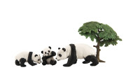 Zvířátka safari Zoo 10 cm 3 ks pandy + 1 strom