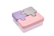 Svačinový box Puzzle 850 ml - růžový, fialový, šedý