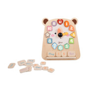 Výukové hodiny medvěd - vkládačka dřevěné 26x29x5 cm 
