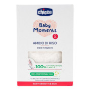 Škrob dětský rýžový do koupele zklidňující Baby Moments Sensitive 100 % bio 250 g Chicco
