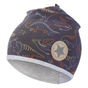 Čepice podšitá Outlast® - dinosauři/pruh bílošedý melír