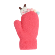 Dětské zimní huňaté palčáky s lamou a bambulkami 2 - 3 roky