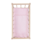 Dřevěná postýlka kolébka pro panenky s povlečením Baby Mix