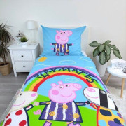 Povlečení Peppa Pig PEP125 svítící 140 x 200, 70 x 90 cm Jerry Fabrics