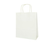 Dárková taška PASTELO, 14+8,5 x 21,5 cm bílá