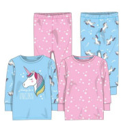 Pyžamo dívčí 2pack, Minoti Růžová/Modrá