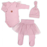 Žebrovaná rostoucí souprava 3D Lux, Sweet Angel - pudrově růžová Baby Nellys