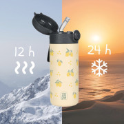 Termoska na tekutiny s brčkem a silikonovým držákem 350 ml Zopa