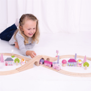 Dřevěná vláčkodráha osmička pro princezny 40 dílů Bigjigs Rail