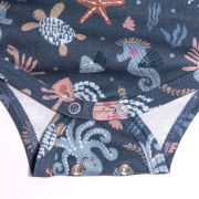 Rostoucí bodyčko zavinovací s krátkým rukávem Mořský svět šedé Esito