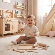 Dřevěná kuchyňská sada pro malé šéfkuchaře Baby Mix