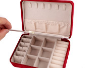 Malá šperkovnice s mašličkou semiš 11x16x5,5 cm