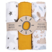 Mušelínové plenky 3 ks + žínka Mamo Tato