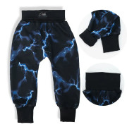 Dětské tepláky s vysokým pasem Blesk - černá Esito