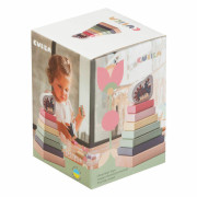 Barevná pyramida se slepičkou - dřevěná skládačka 8 dílů Cubika