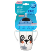 Hrneček nevylévací se slámkou a závažím BabiesBoo 270 ml panda Canpol babies