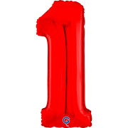 Foliový balonek - Nafukovací číslice Červená 66 cm