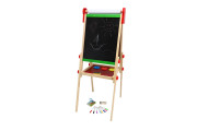 Tabule oboustranná magnetická dřevo černá/bílá 35x43cm s rolí papíru s doplňky 