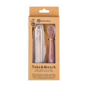 Silikonové lžičky s pouzdrem 2 ks Take & Match 6 m+ Petite & Mars