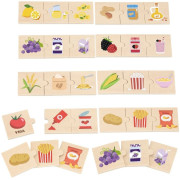 Dřevěné puzzle trojice-jídlo