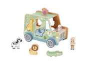 Dřevěná vkládačka Zvířátka Safari auto 9 ks Tooky Toy