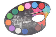 Malovací paleta s akvarelovými vodovkami 12 barev