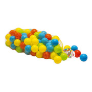 100 barevných plastových míčků v síťce - 6 cm