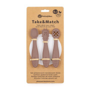 Set 3 ks silikonových tréninkových lžiček Take&Match 6 m+ Petite & Mars
