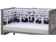 Mantinel do postýlky 4dílný - Scarlett Panda - 180 x 40 cm - bílá