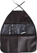 Chránič potahů sedadel do auta/pod autosedačku s kapsářem 2 v 1 černý Caretero