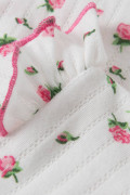Bavlněná 3D sada zavinovací body, polodupačky + rukavičky Amélie bílá/růžová MBaby