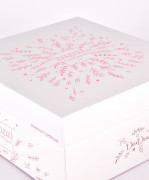 Dárková sada Plyšový lední medvídek s kroužkem 30 cm růžový Doudou